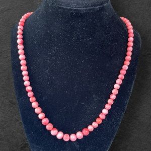 Vintage Tapered Red Coral Necklace with Barrel Clasp